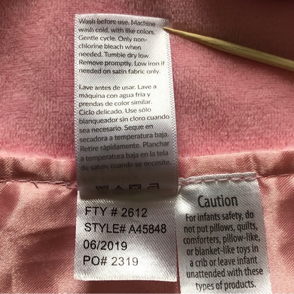 Baby Starters Security Blanket Lovey Plush Satin Pink Unicorn Rattle One of Kind - Picture 11 of 13